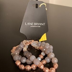 Lane Bryant Copper and Lavender Beaded Bracelet Set
